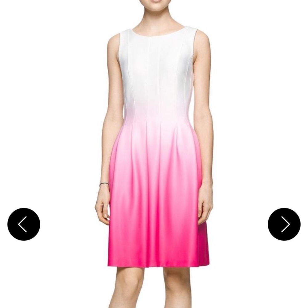 Calvin Klein
White Pink Scuba Ombré Sleeveless Knit Cocktail Dress size 14
